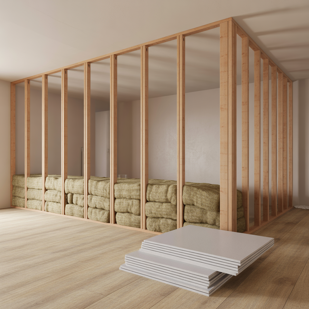 bygga innervagg i gips guide till reglar isolering skivor