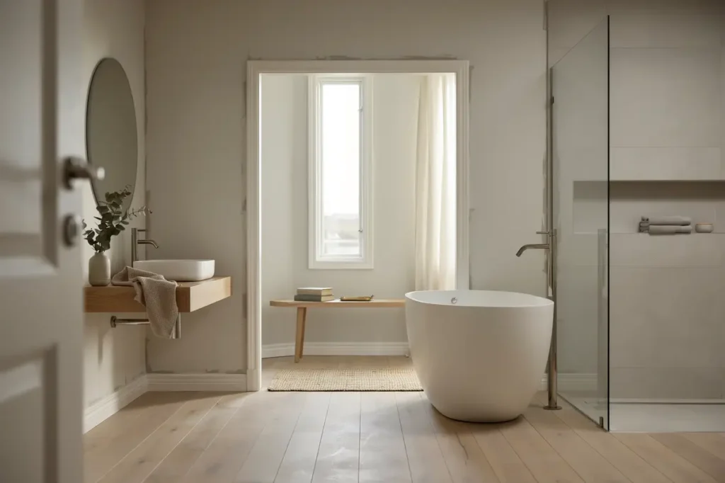 renovering av badrum och hall i villa i viken