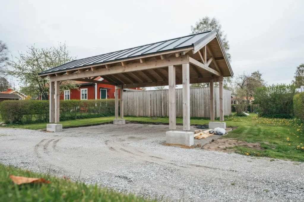 bygga carport bygglov grundarbete och materialval som passar svenska villatomter